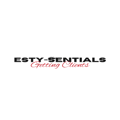 Logo with text 'ESTY-SENTIALS Getting Clients' on a white background